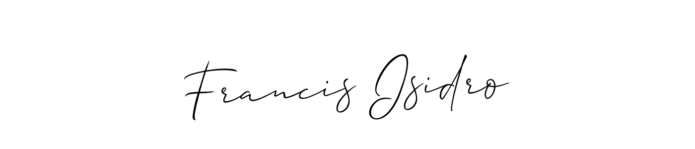 Francis Isidro stylish signature style. Best Handwritten Sign (Allison_Script) for my name. Handwritten Signature Collection Ideas for my name Francis Isidro. Francis Isidro signature style 2 images and pictures png